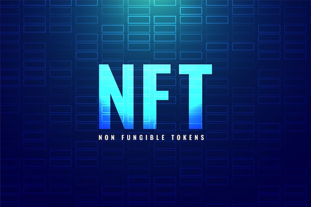 Vector gratuito antecedentes del concepto de token no fungible nft digital