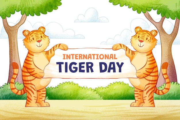 Vector gratuito antecedentes para la concientización del día internacional del tigre.