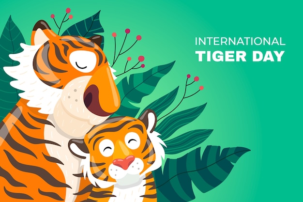 Vector gratuito antecedentes para la concientización del día internacional del tigre.