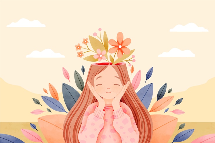 Vector gratuito antecedentes para la concientización sobre el día mundial de la salud mental