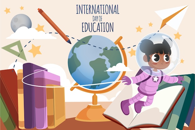 Vector gratuito antecedentes del día internacional de la educación