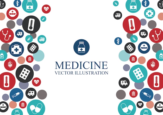 antecedentes médicos con diseño gráfico de elementos