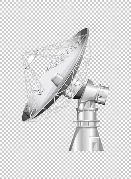 Antena parabólica sobre fondo transparente