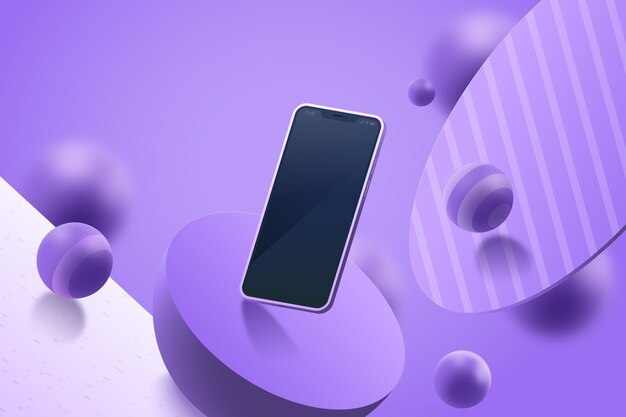 Anuncio 3d realista con smartphone