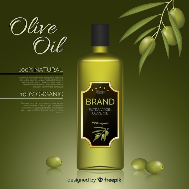 Vector gratuito anuncio de aceite de oliva