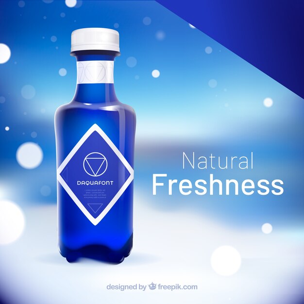 Anuncio de agua natural en estilo realista