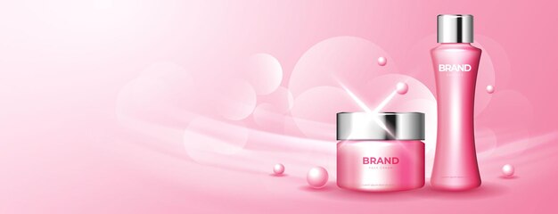 Anuncio de cosméticos rosa cereza