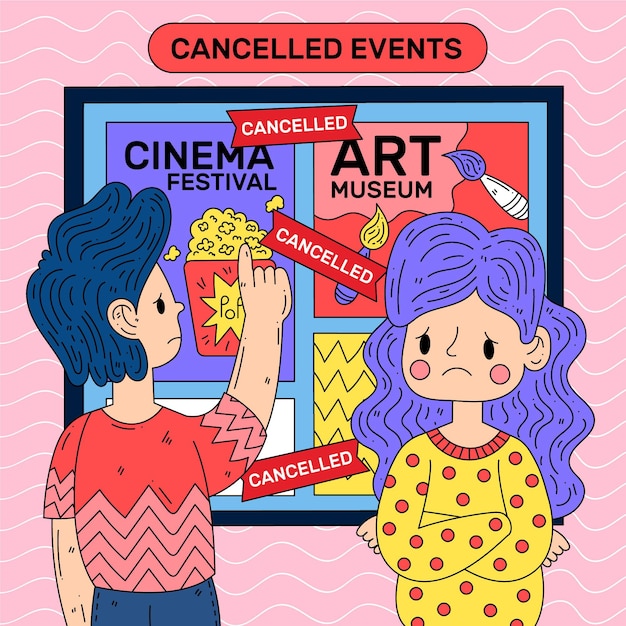 Vector gratuito anuncio de eventos cancelados