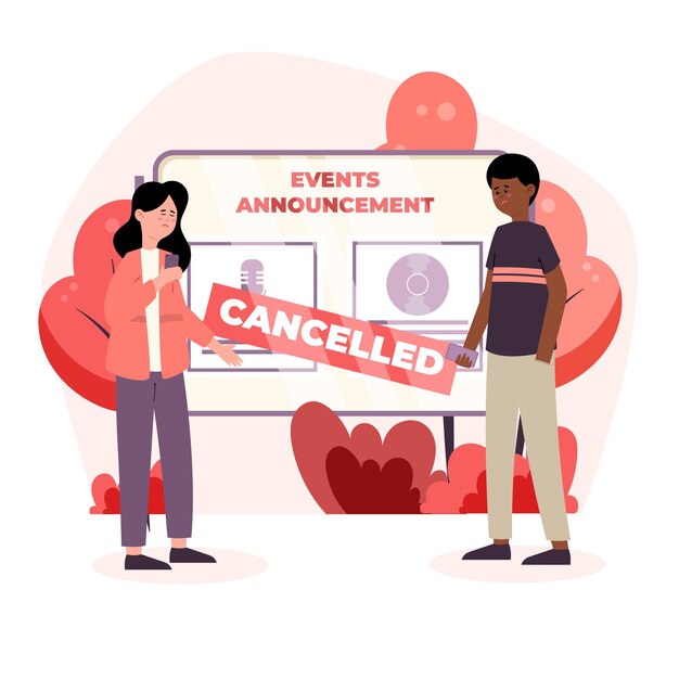 Anuncio de eventos cancelados
