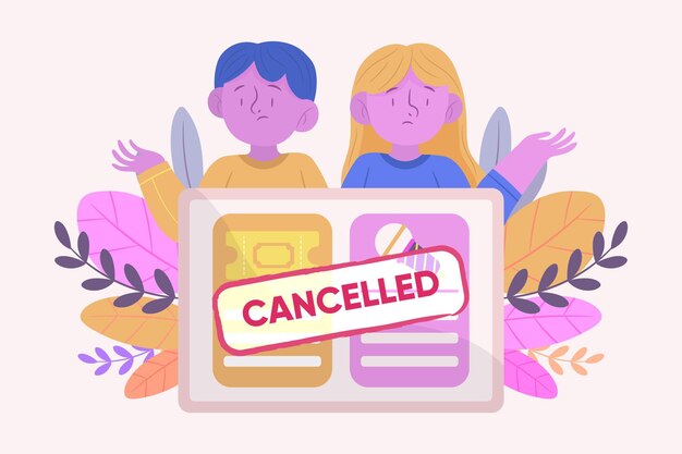 Vector gratuito anuncio de eventos cancelados