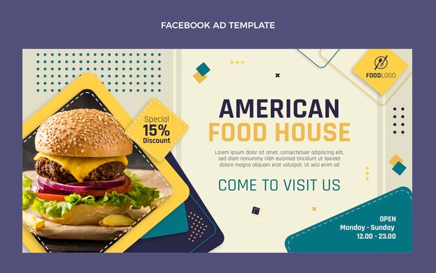 Anuncio de facebook de comida plana