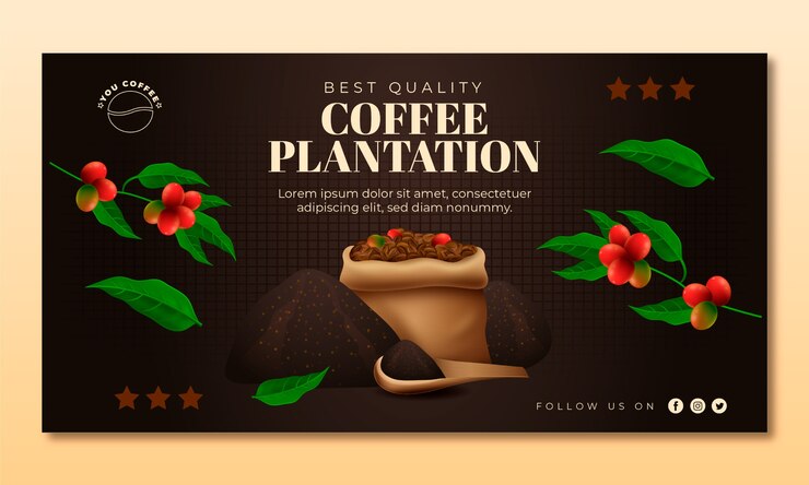Vector gratuito anuncio de facebook de gradiente de plantación de café