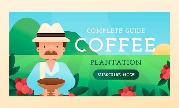 Vector gratuito anuncio de facebook de gradiente de plantación de café