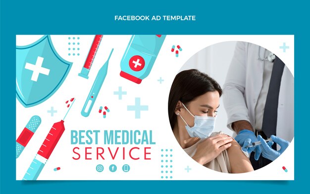 Anuncio de facebook médico de diseño plano