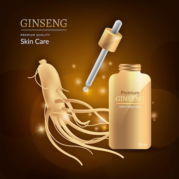 Anuncio de ginseng realista