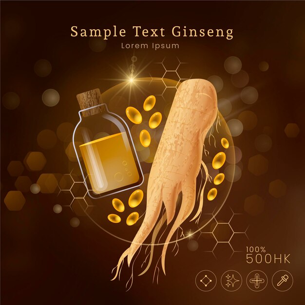 Anuncio de ginseng realista