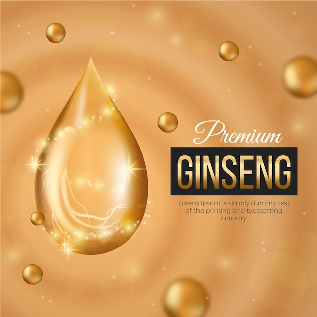 Vector gratuito anuncio de ginseng realista