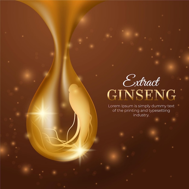 Anuncio de ginseng realista