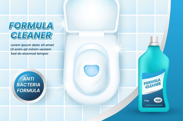 Anuncio de productos de limpieza realistas
