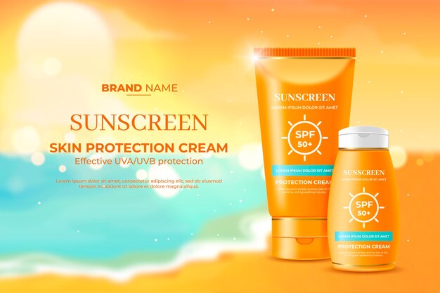 Anuncio de protector solar realista
