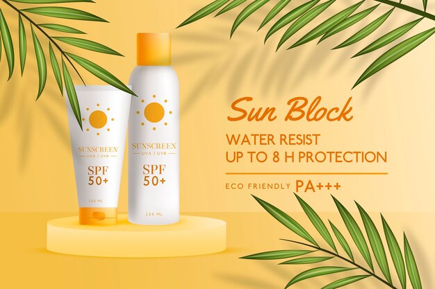 Anuncio de protector solar realista