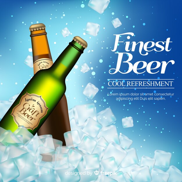 Anuncio realista cerveza