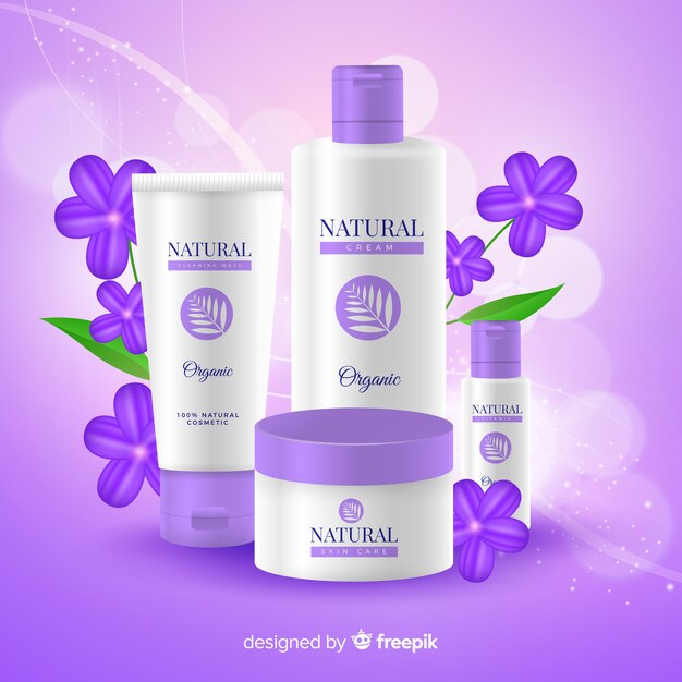 Anuncio realista cosmético natural