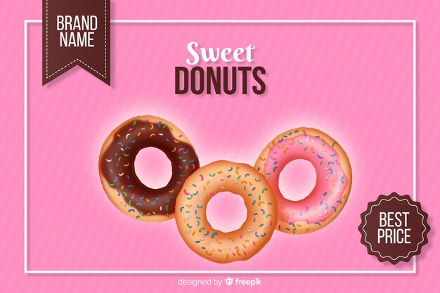 Anuncio de rosquilla realista con glaseado