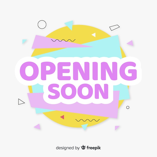 Apertura próximamente de diseño plano de fondo.