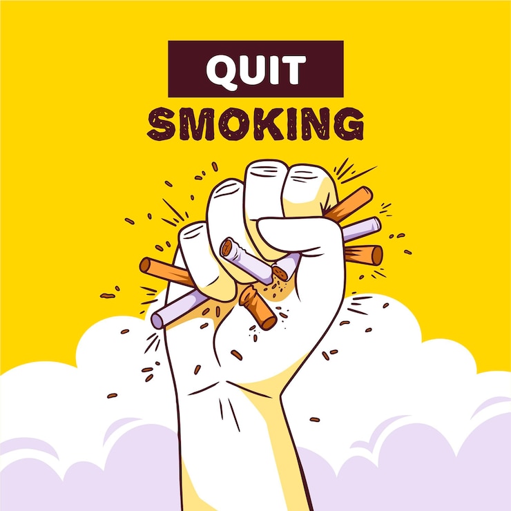 Vector gratuito aplastando cigarrillos en el concepto de puño
