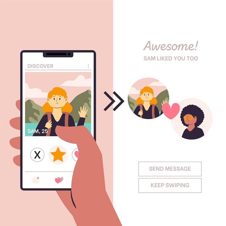 Vector gratuito aplicación de citas deslizar