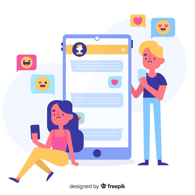 Vector gratuito aplicación para el concepto de citas ilustrada