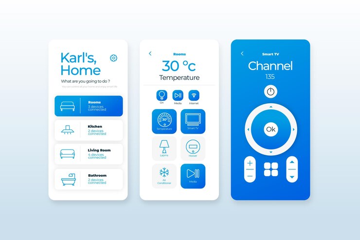 Vector gratuito aplicación de hogar inteligente