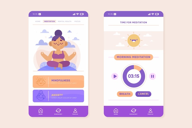 Vector gratuito aplicación de meditación