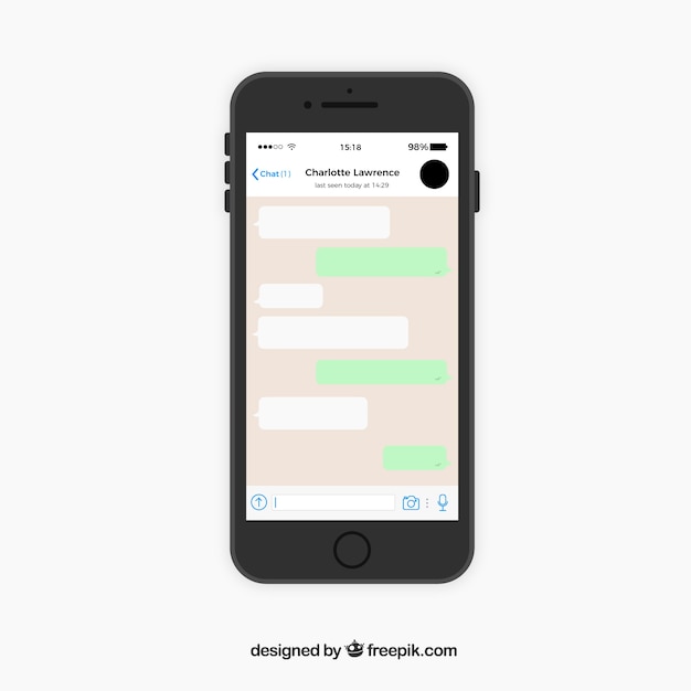 Aplicación de mensajería para móvil en estilo plano