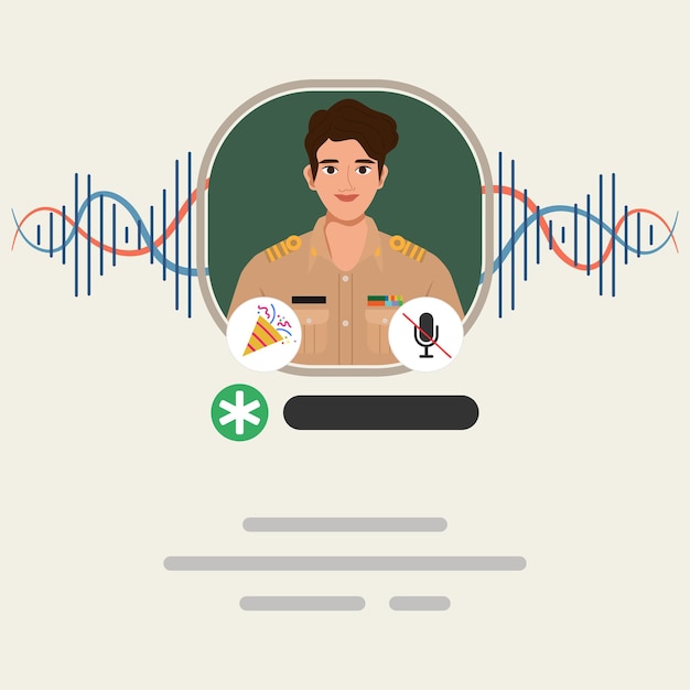 Aplicación de redes sociales para colocar la aplicación de chat de audio en el teléfono inteligente. maestro tailandés y carácter gubernamental.