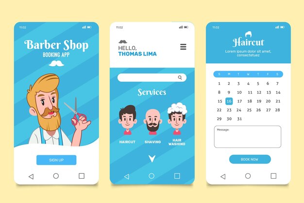 Aplicación de reserva de peluquería