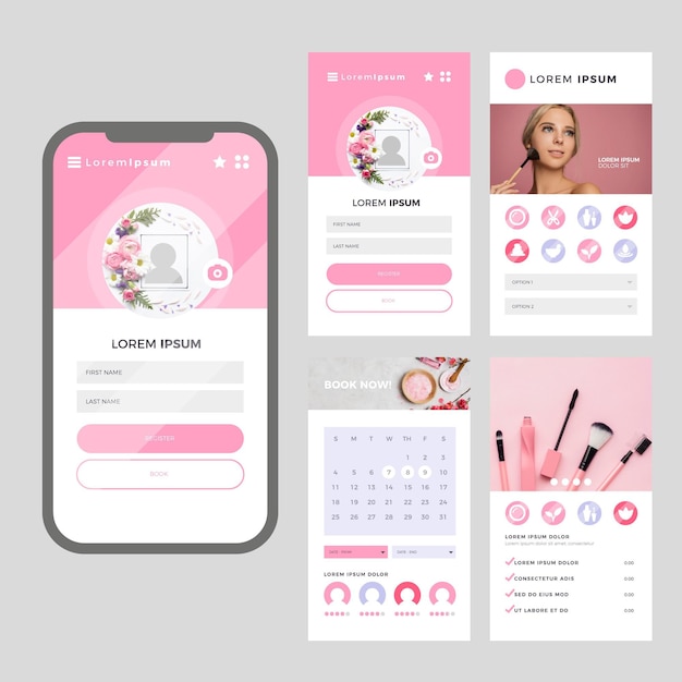 Aplicación de reserva de salón de belleza con foto
