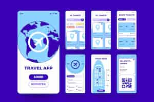 Vector gratuito aplicación de reserva de viajes