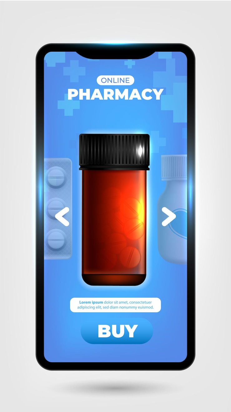 Vector gratuito aplicación de servicio de farmacia