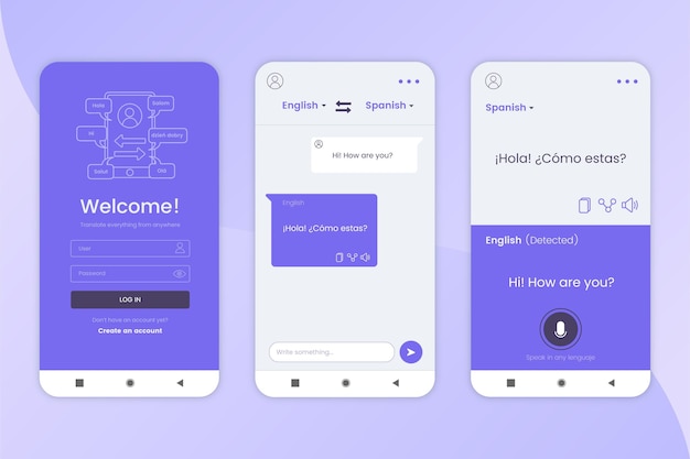 Vector gratuito aplicación traductora