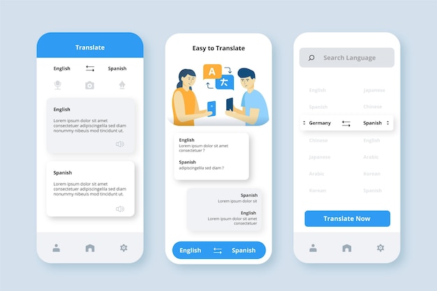 Vector gratuito aplicación traductora