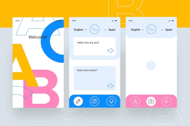 Vector gratuito aplicación traductora