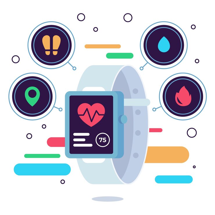 Vector gratuito aplicaciones de diseño plano en rastreador de ejercicios