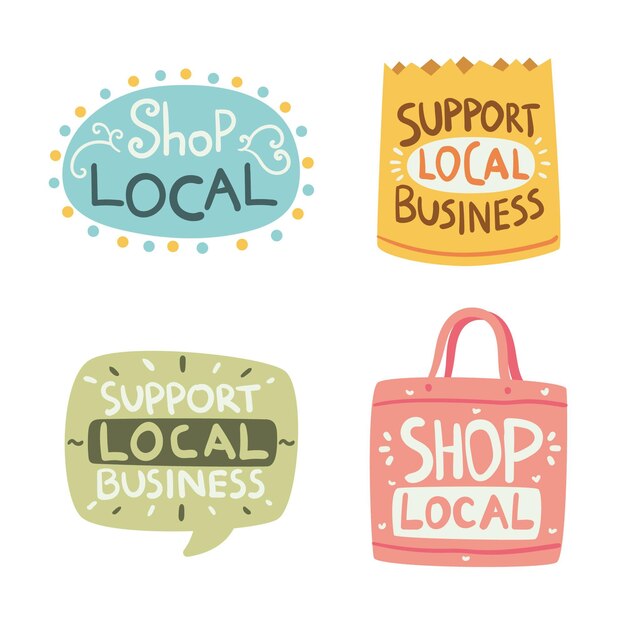 Apoye la colección de letras de negocios locales