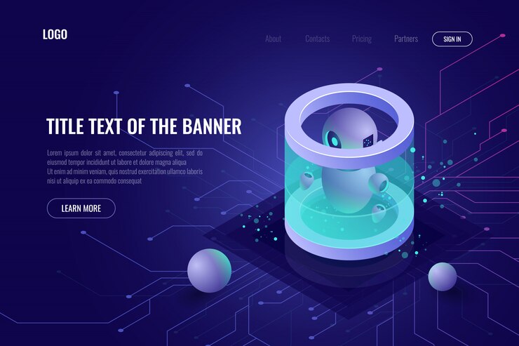 Vector gratuito aprendizaje automático, inteligencia artificial, incubadora, bioingeniería, tecnología robótica, robótica.