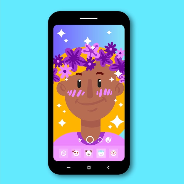 Vector gratuito ar flowers instagram filter