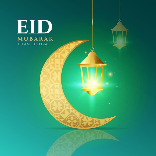 Arabian golden moon realista eid mubarak