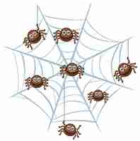 Vector gratuito araña en una web en blanco