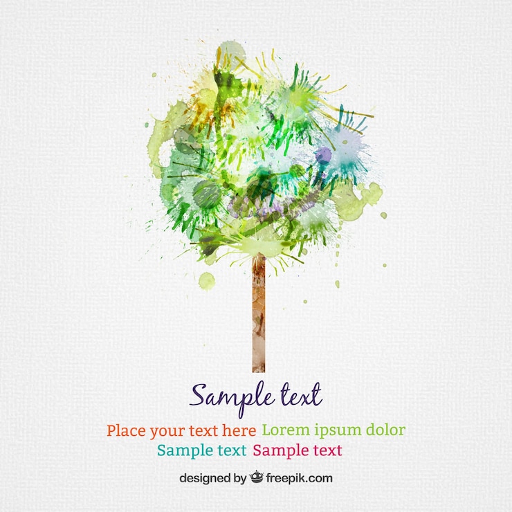 Vector gratuito árbol de acuarelas